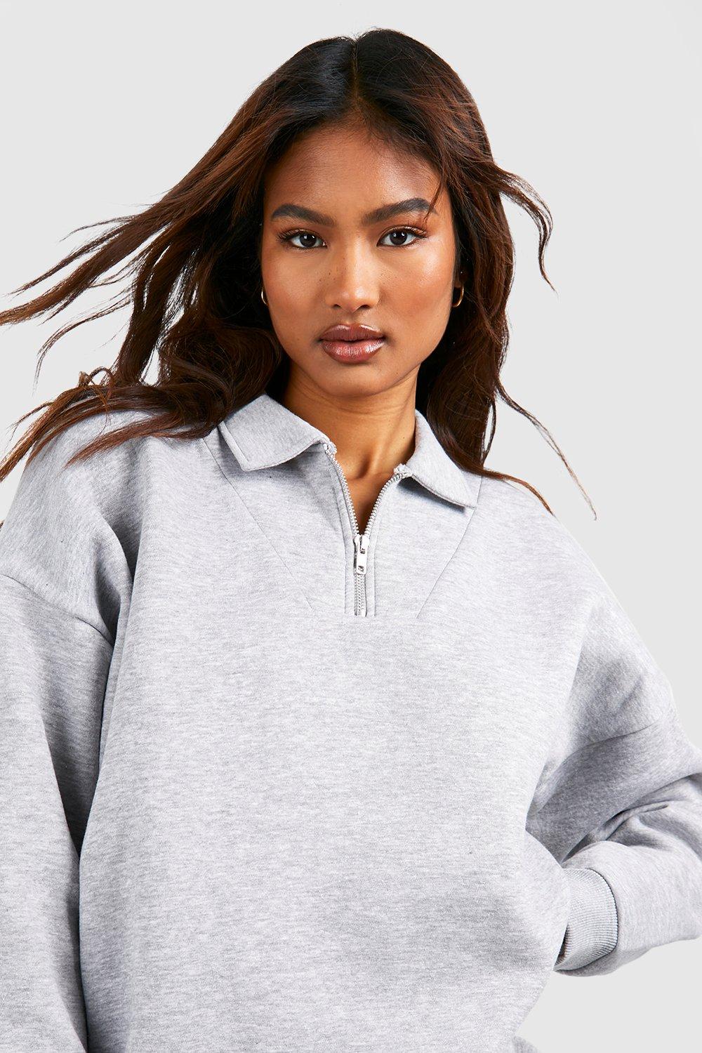 Half zip hot sale sweatshirt oversized